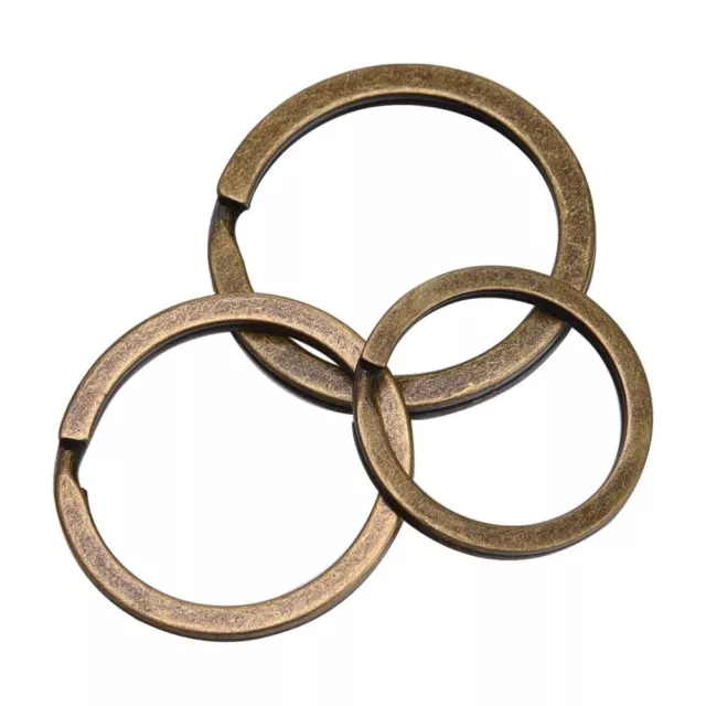 20pcs Antique Bronze Rings Keyrings Flat Split DIY Keychain Accessories