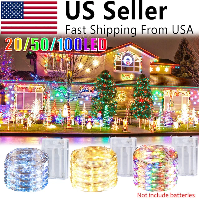 20/50/100 LED String Fairy Lights Copper Wire Battery Powered Waterproof Gift US
