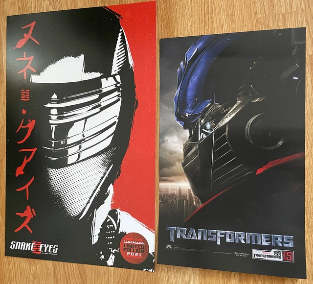 SNAKE EYES - G.I. JOE Origins 2021 Cinemark 11x17 MOVIE poster + TRANSFORMERS