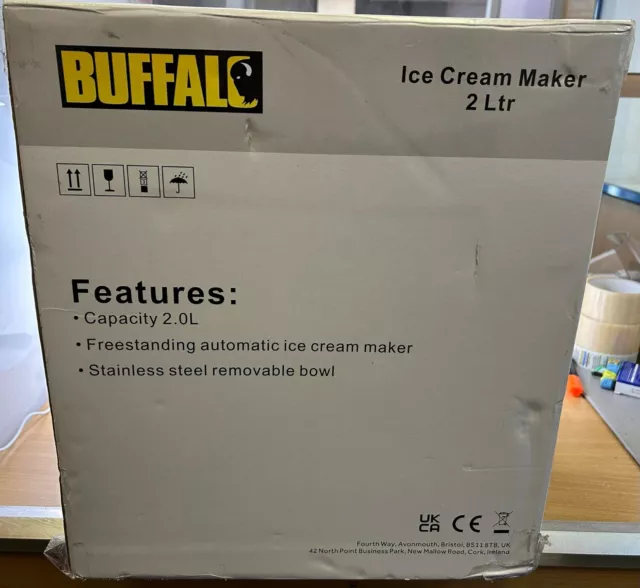 Buffalo aufrecht Eismaschine mit eingebautem Gefrierschrank 180 W Kapazität - 2Ltr