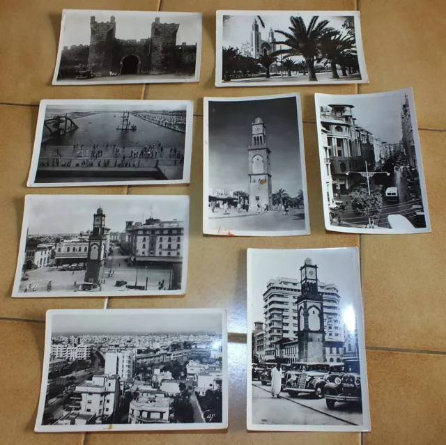 Carte Postale - Lot de 8 Anciennes Cartes (7 CASABLANCA et 1 RABAT)