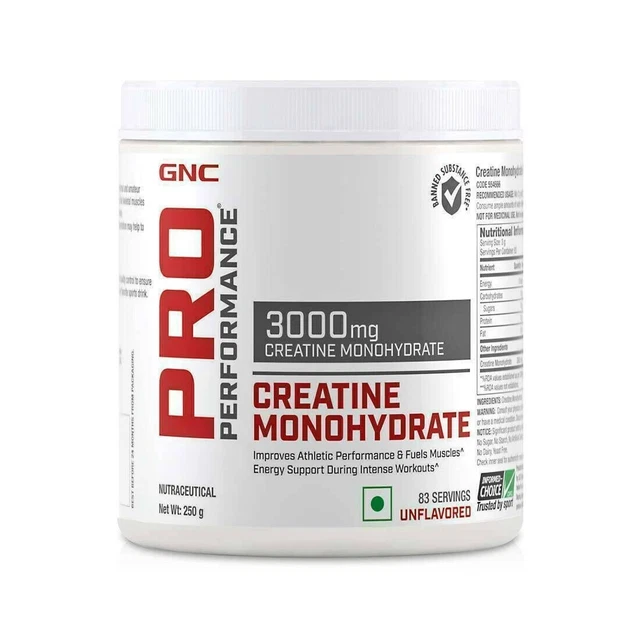 Monohidrato de creatina GNC Pro Performance 3000 mg - 250 g sin sabor, la mejor oferta