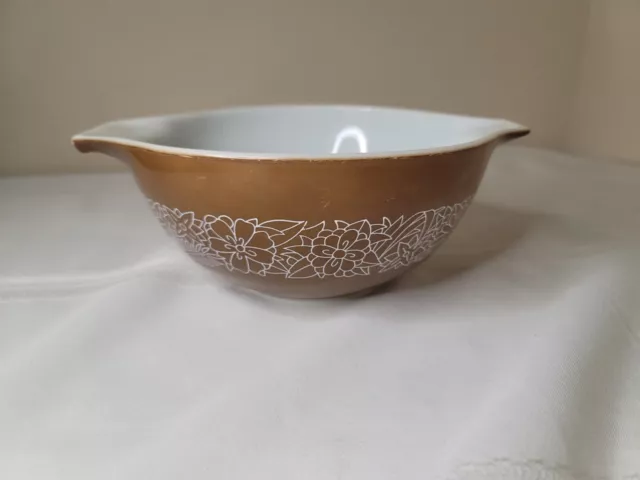 Vintage Pyrex Glass Mixing Bowl # 442 Woodland Brown Nesting Cinderella 1.5 L