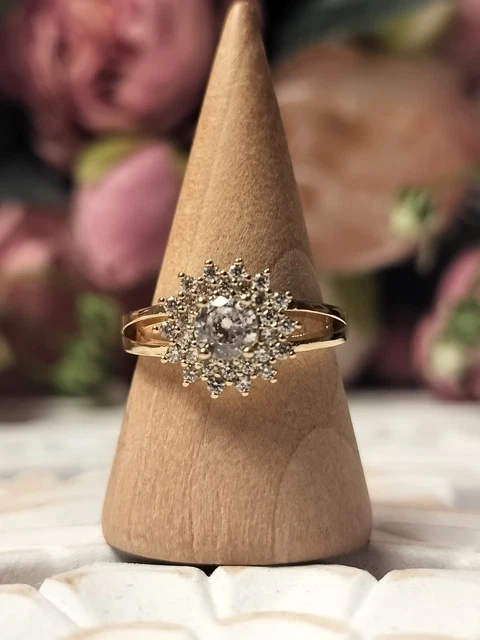 Bague femme en or de style vintage, bague romantique saphir