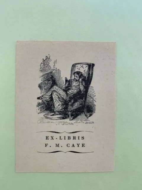 Ex-libris CAYE F.M., 44 x 27 mm, 20è