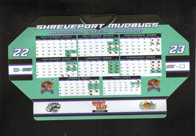 SHREVEPORT MUDBUGS--2022-23 MAGNET Schedule--NAHL $2.00 - PicClick