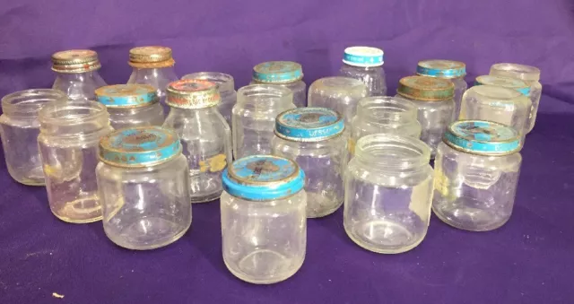 Lot of 4 Vintage Glass Baby Food Jars - Gerber - VGC - GREAT FOR CRAFTS &  STORE