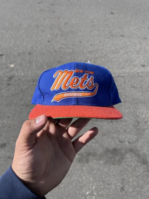 Vintage New York NY Mets Hat 1990's Authentic Starter Cap Script Logo