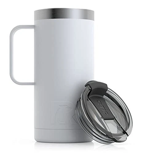 RTIC 20oz Coffee Travel Mug with Lid and Handle Stainless Steel Vacuum-Insula...