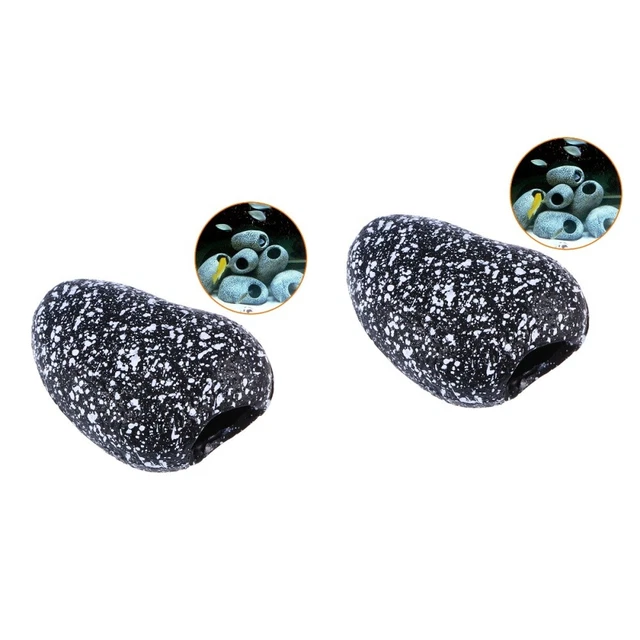 Set 2 Cichlid Stones Fish Accessory Tank Small Aquarium Accessories Fish Skin