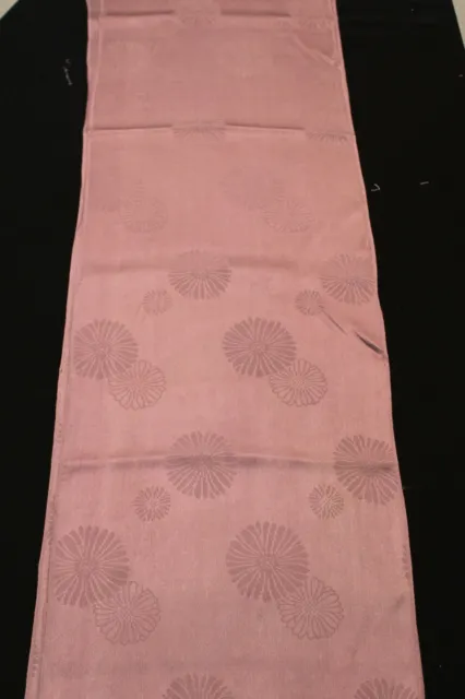 f-108 vintage mon kinsha silk kimono fabric - mum - 13" x 61"