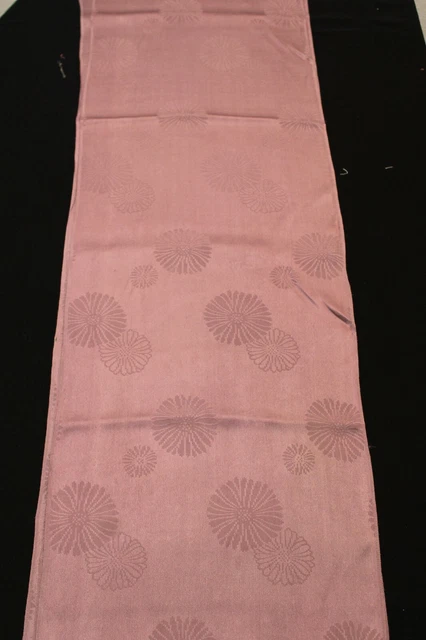 f-108 vintage mon kinsha silk kimono fabric - mum - 13" x 61"