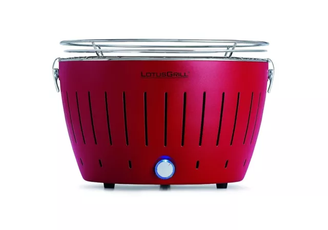 LotusGrill Classic Feuerrot Holzkohle G340 (Durchm. 32cm) mit USB, guter Zustand