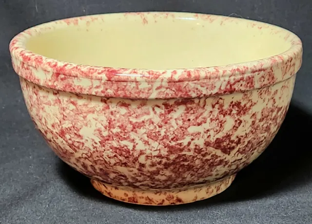 Roseville Pink Spongeware Pottery Bowl