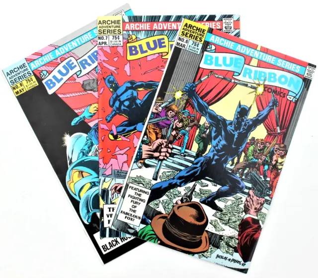 BLACK HOOD in JOB LOT of 3 nrm 1984 BLUE RIBBON Comics #s 6, 7 & 8 Archie Comics