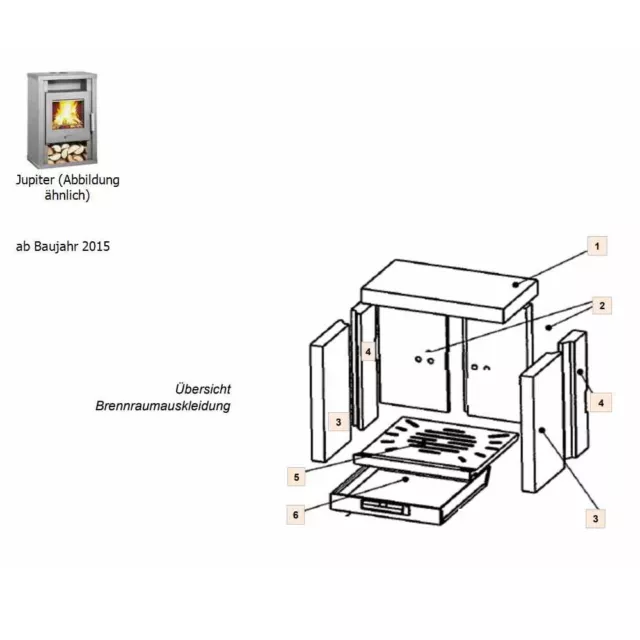 Ersatzteil WAMSLER für Kaminofen Jupiter Typ 10853 / 10863