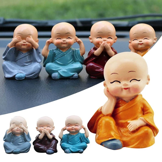 Divertente Carino Carino Regalo Creativo Casa Kung Fu Figura Resina Auto Ornamento Monaco