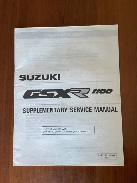 Manuale officina Suzuki GSX-R 1100 M/N 1991 1992