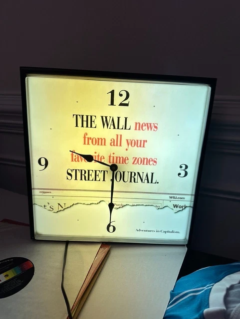 Rare Vintage Wall Street Journal Advertising Retailer Wall Clock promo 15 x 15