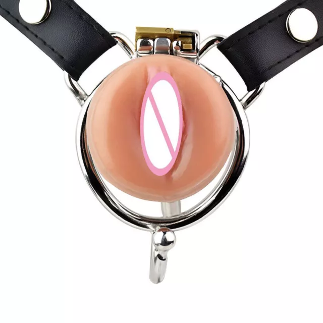 Latest Stainless Steel Male Chastity Device Inverted Cage with Tube Lock Ring