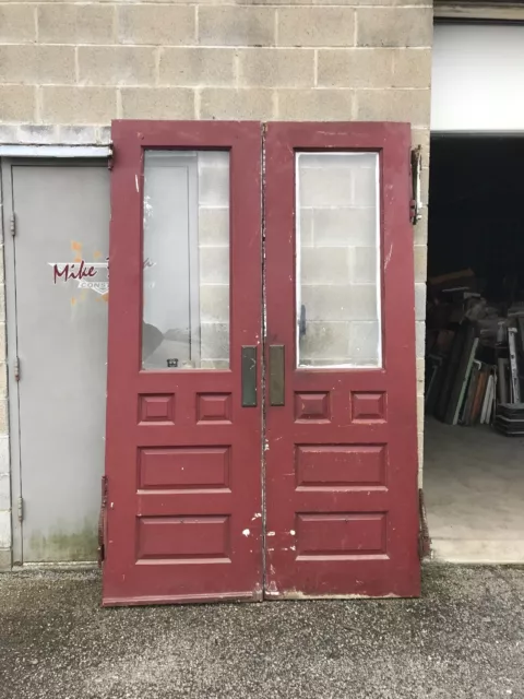 MAR Back Pair Antique Raised Panel Oak Swing Door Double Door 5’1/2 X 93.5