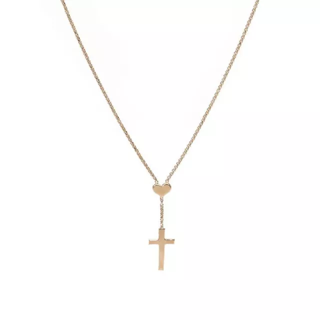 Collana Amen Prega Ama Clchr Con Cuore E Croce In Argento 925 Colore Rosato E Ch