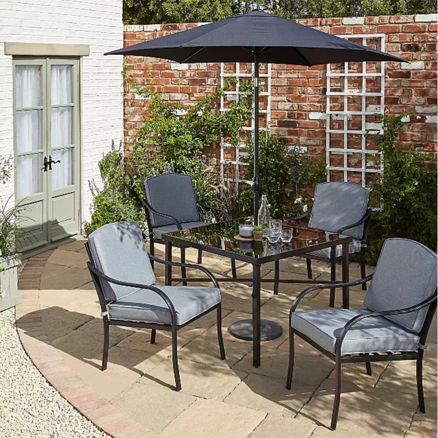6 PIECE OUTDOOR Haversham charcoal garden patio set, brand new £550.00