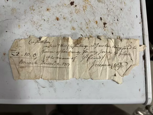 1717 Promissory Note Berwick ME Two Women colonial document Jeremiah Hill wife 1717 Promissory Note Berwick ME Two Women colonial document Jeremiah Hill wife