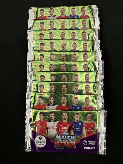 2016/17 Topps Match Attax Premier League - 9 Card Pack Bundle (10 Packs)