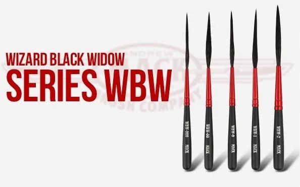 Pennelli per scroll-striping Andrew MACK WIZARD BLACK WIDOW - SCEGLI LA MISURA