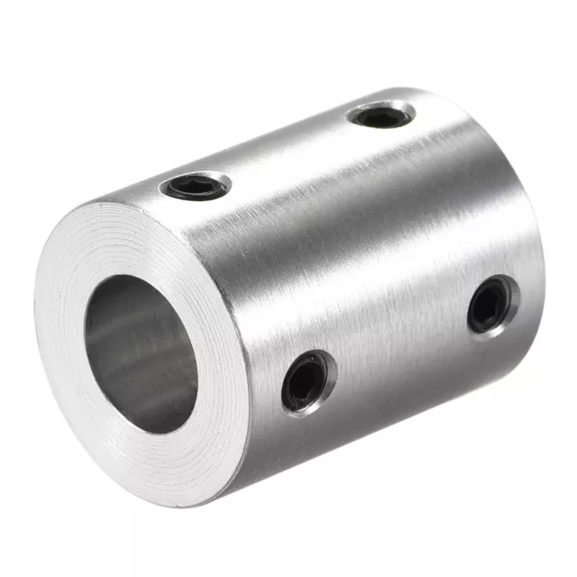 10mm to 10mm Bore Rigid Coupling 25mm Length 20mm Diameter Shaft Coupler Silver