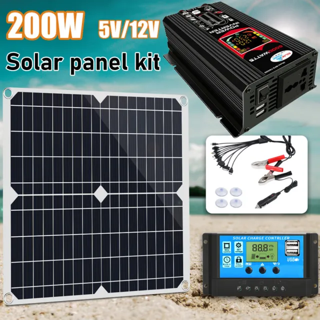Solar Panel Generator Power Station Power Bank 6000W Inverter Camping Emergency