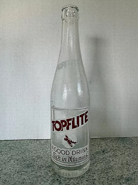 ACL Painted Soda Bottle - TOPFLITE - A Good Drink - Red White Paint - Top Flight