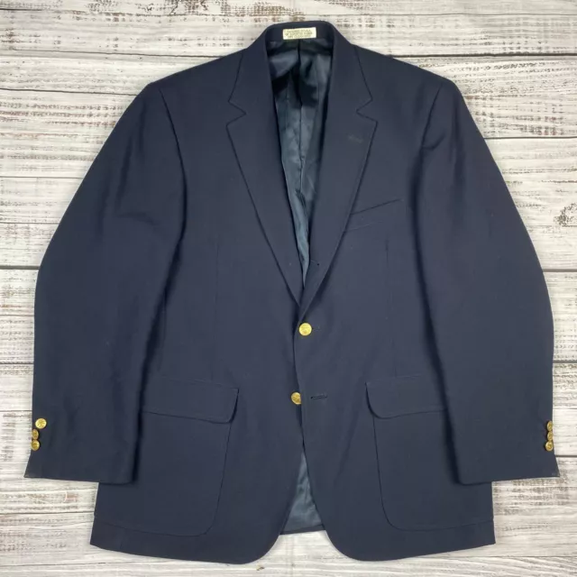 ORVIS NAVY BLUE Sport Coat Blazer Jacket Hopsack w Gold Buttons USA 42 Regular 57.98 PicClick