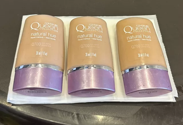 3 tubes Covergirl Queen Collection Natural Hue Liquid Makeup Q700 Rich send