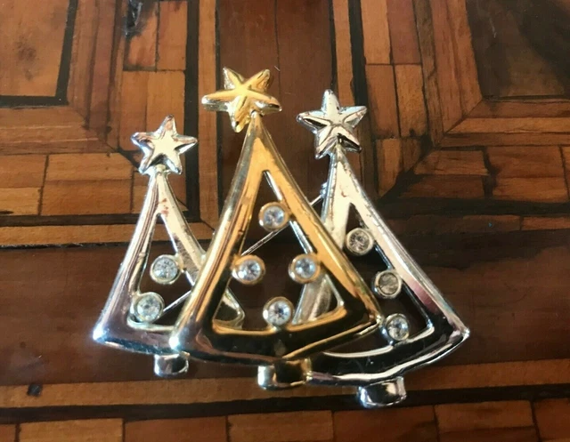 Broche Vintage Noël - 3 Sapins - Wow Christmas - Occasion