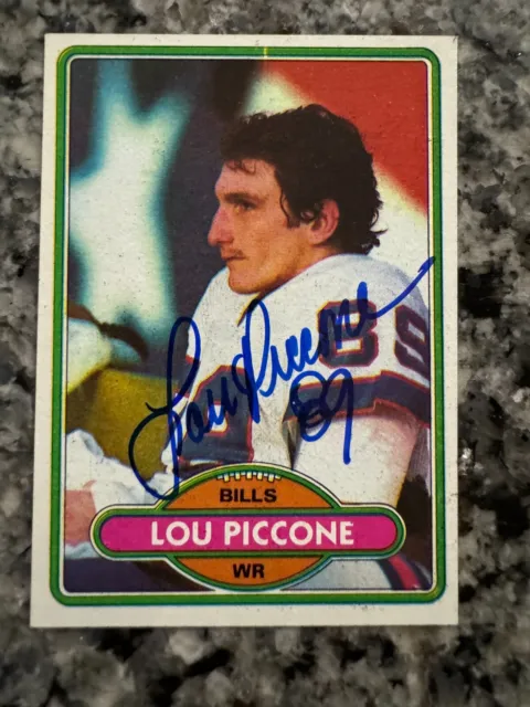 Lou Piccone Signed BUFFALO BILLS Card   1980 Topps