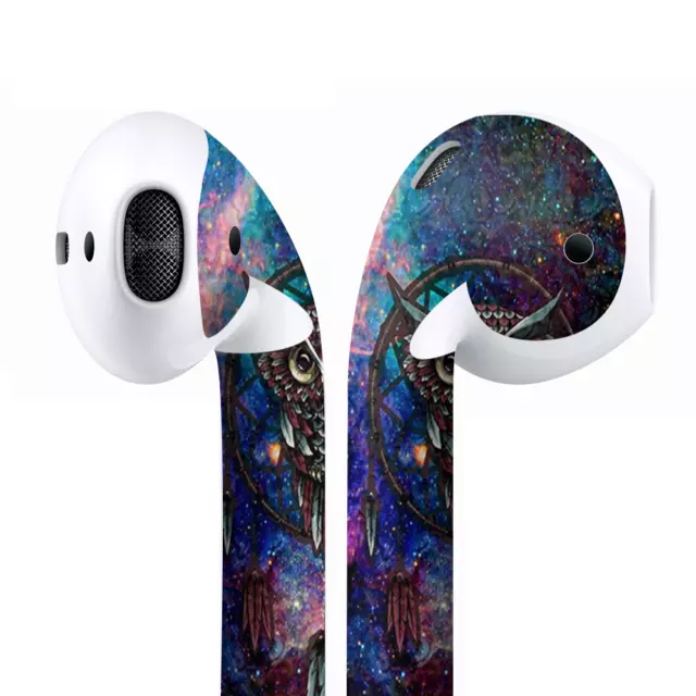 Skins Wraps compatible pour Apple Airpods Dreamcatcher Hibou en couleur 2