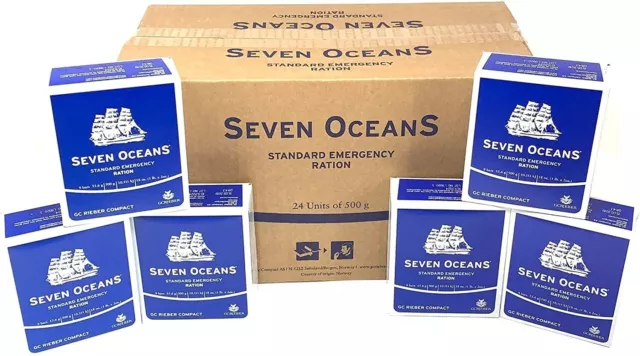 Seven Oceans Emergency Food Ration Biscuits - 500g (1 Pack - 9 Bars) - Camping
