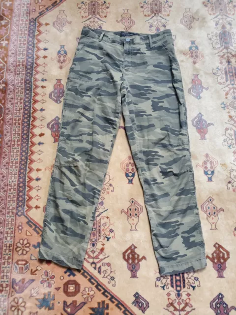 Lucky Brand Pants Womens 12 / 31  The Cargo Camo Green Mid Rise Straight Leg