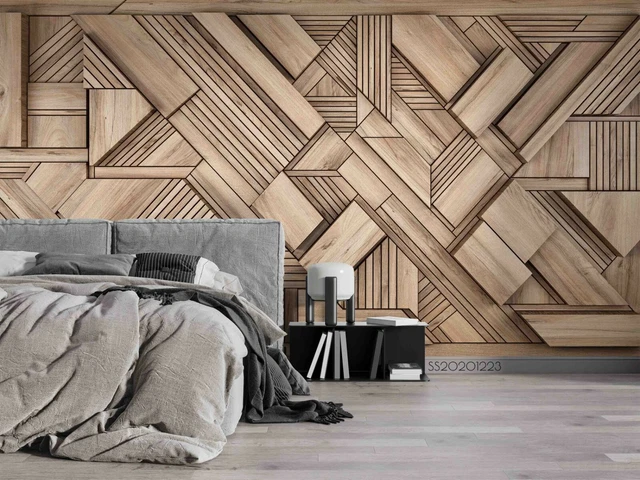3D WOOD TEXTURE Geometric Wallpaper Wall Murals Removable Wallpaper 387 ...