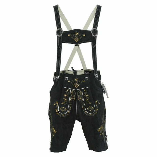Herren Trachten Lederhose  kurz Bavarian Lederhose  mit Hosenträger Gr,46 bis 64