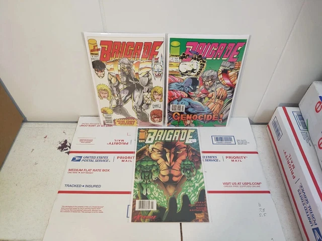 Brigade #1,2 & 5 NEWSSTANDS IMAGE COMICS 1992 ROB LIEFELD GENOCIDE Lot Of 3