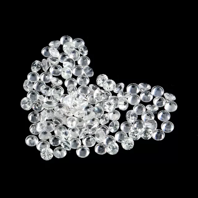 Round Cut Natural Heated White Sapphire Ceylon Lot 114pcs 4.11ct 1.8mm Gemstone