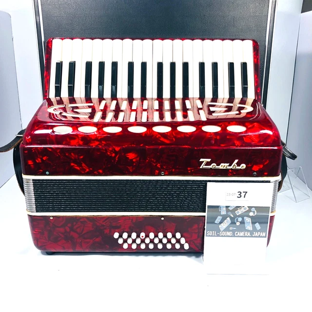 SOND OK] TOMBO Accordion 34 Keyboards NO.241 STEEL REEDS with case