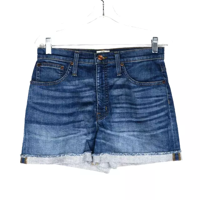 J. Crew Women's Denim Shorts Size 27 Cuffed Medium Wash Blue