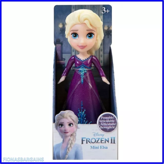 Disney Frozen II Frozen 2 Mini Elsa Posable 3.5" Doll (Purple Dress)