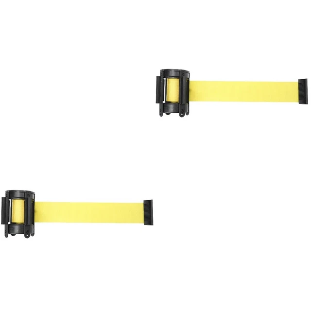 2x Road Barrier Wall Mounted Retractable Barrier Tape Safety Warning Tape