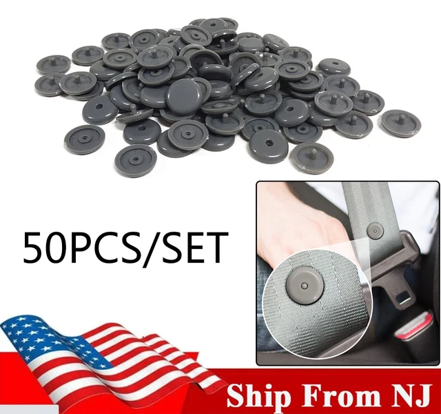 (50Pcs) Car Seatbelt Stopper Buckle Seat Belt Spacing Limit Stop Button Retainer