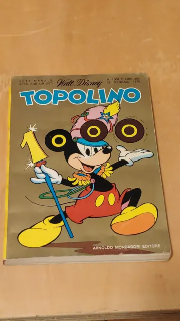 Topolino N°1000 1975 Con Cedola E Bollino Punti Originale Vintage